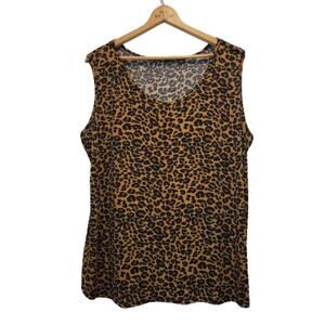 Plus Size Leopard Print Tank Top